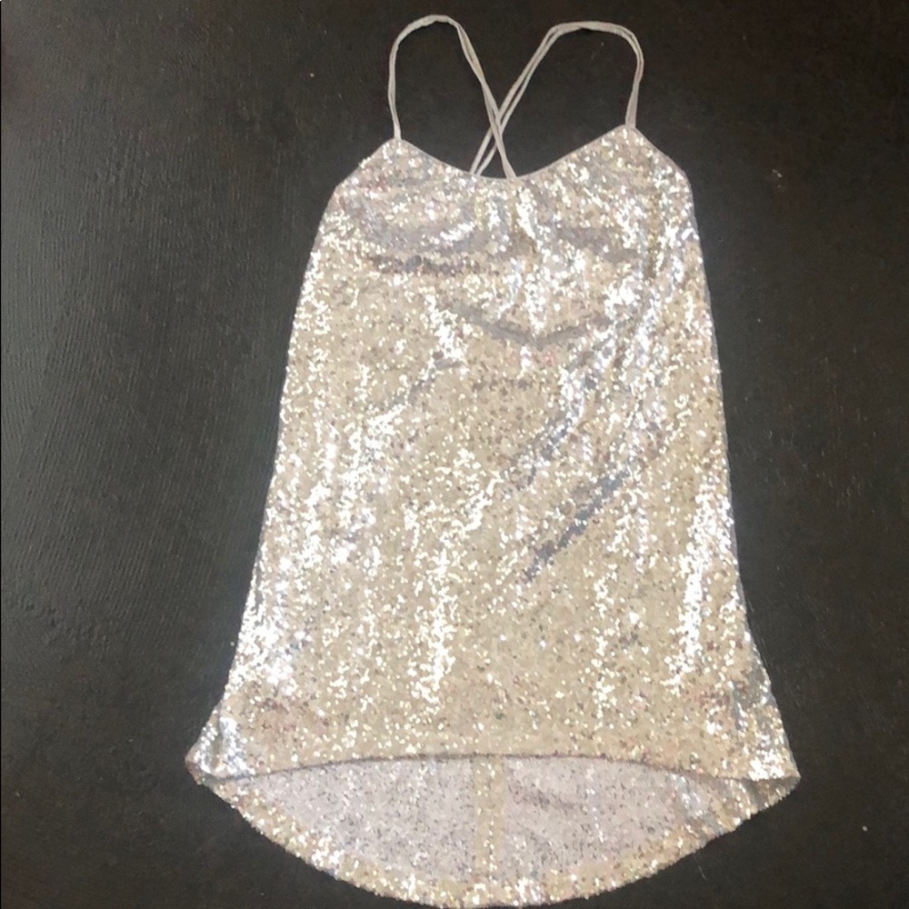 Silver sequin dress